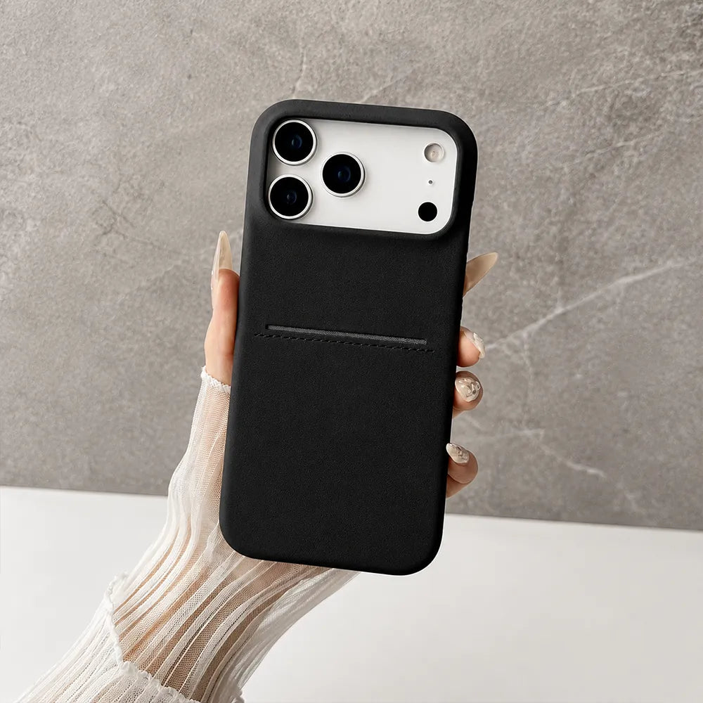 Business Leather Wallet Phone Case with Card Slot