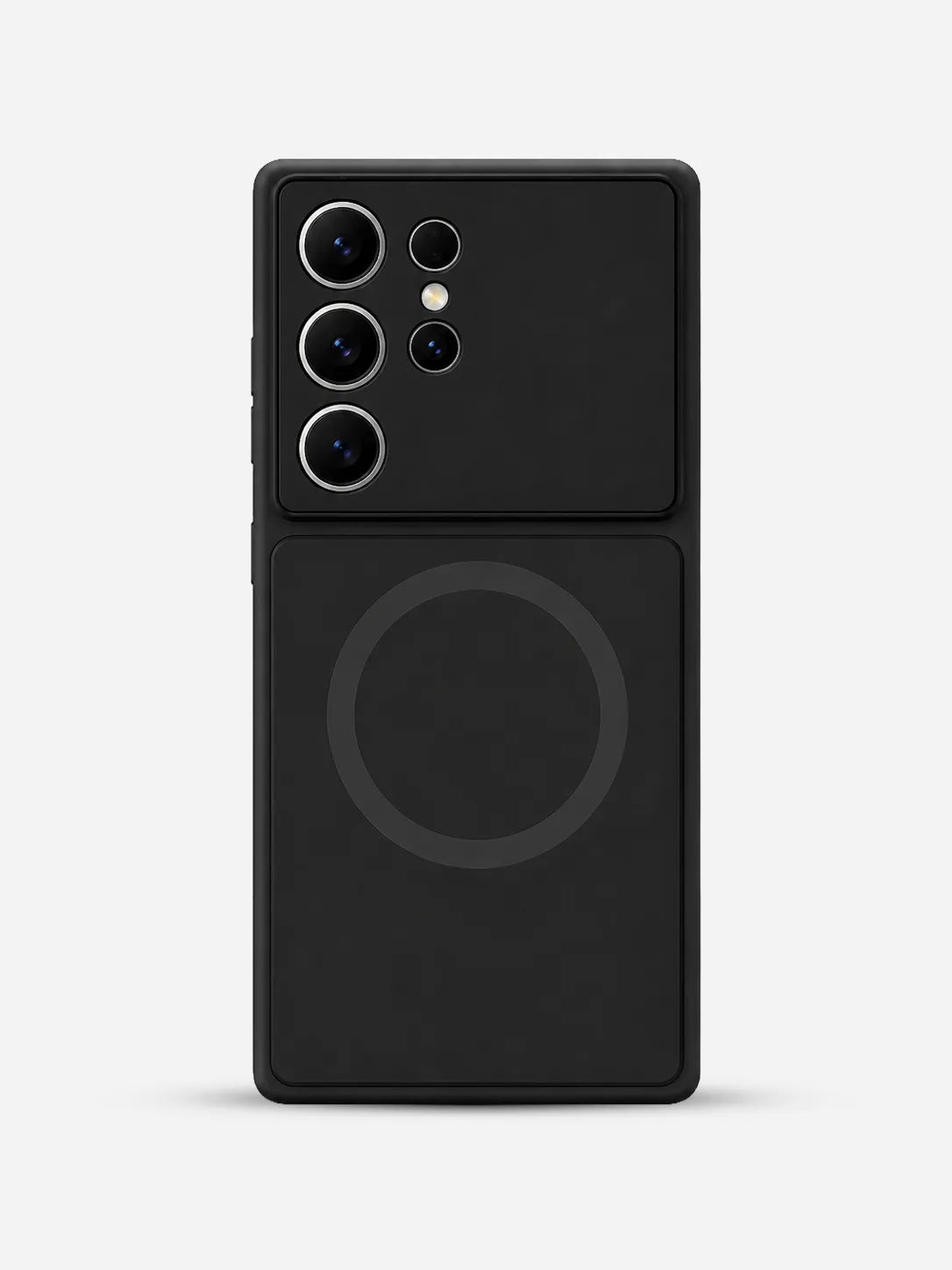 Magnetic Glass Camera Protective Phone case black