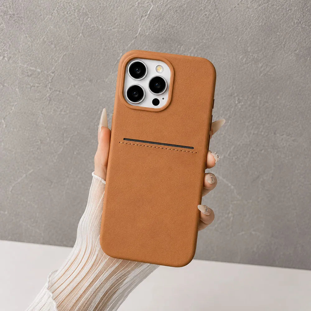 Business Leather Wallet Phone Case with Card Slot