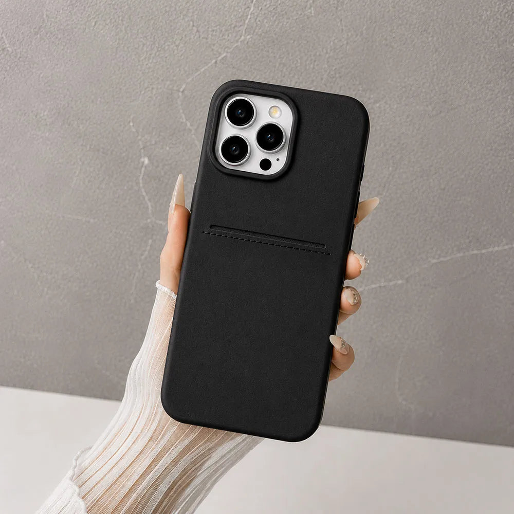 Business Leather Wallet Phone Case with Card Slot