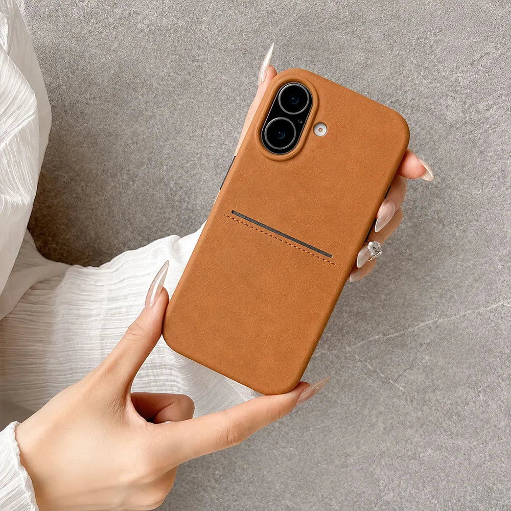 Business Leather Wallet Phone Case with Card Slot